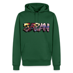Hoodie Japan Graffiti "Panorama" - Flaschengrün