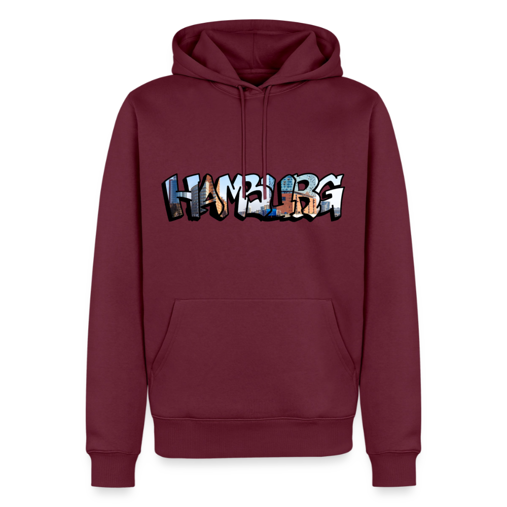 Hoodie Hamburg "Panorama Graffiti" - Burgunderrot