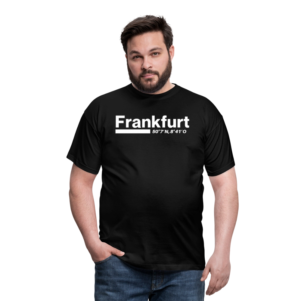 T-Shirt Frankfurt (Main) "Bold GPS White" - Schwarz
