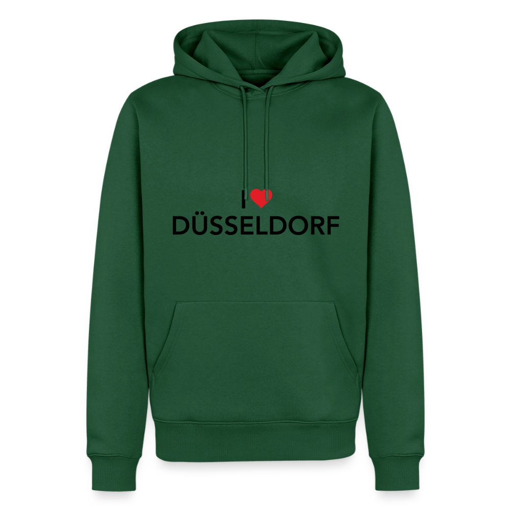 Hoodie "I Love Düsseldorf" Dark Edition - Flaschengrün
