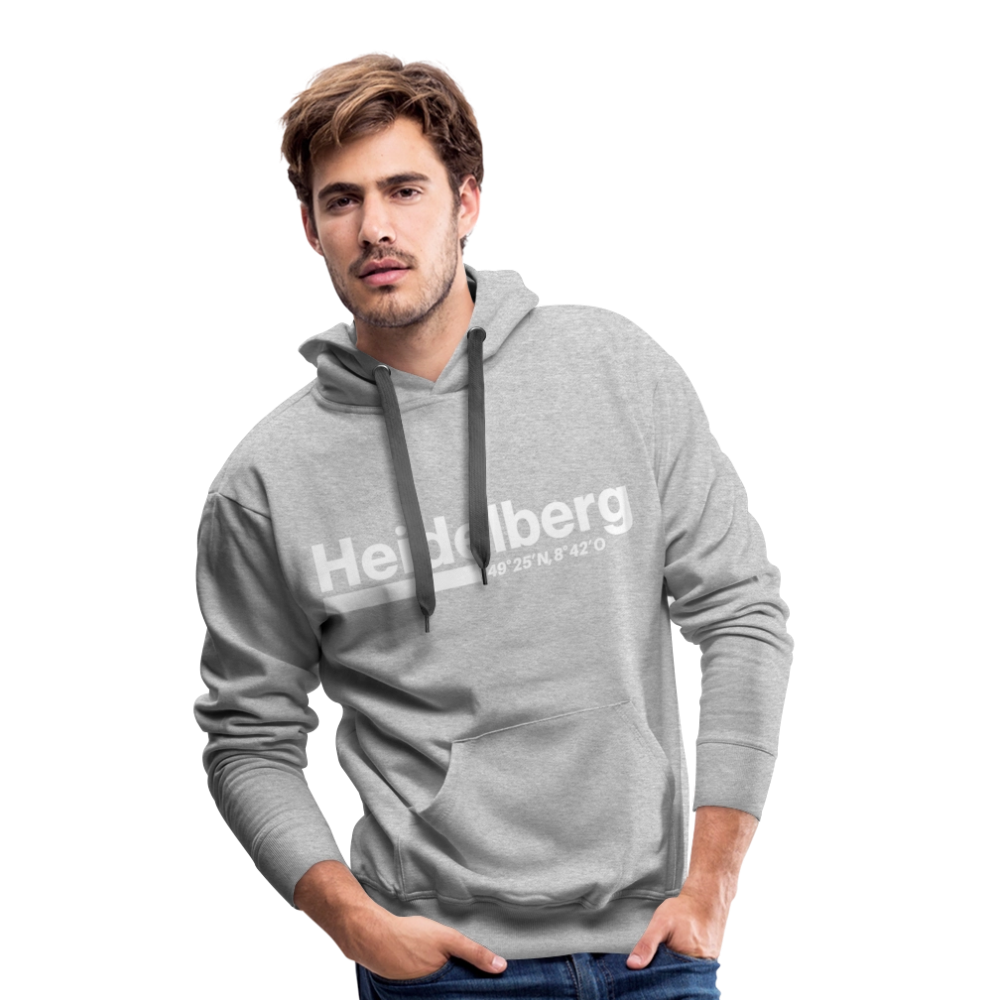 Hoodie Heidelberg "Bold GPS White" - Grau meliert