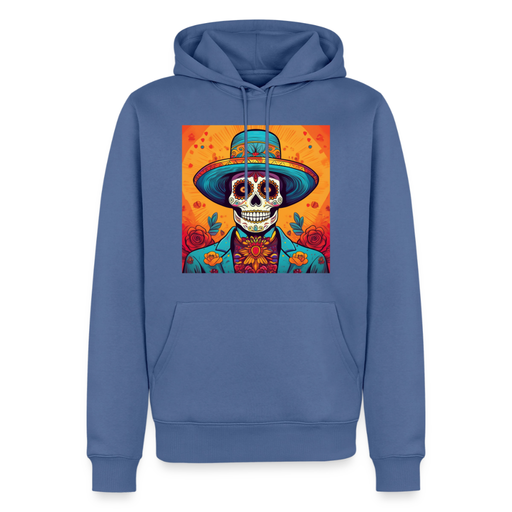 Hoodie Mexico "Hombre Muerto" - Taubenblau