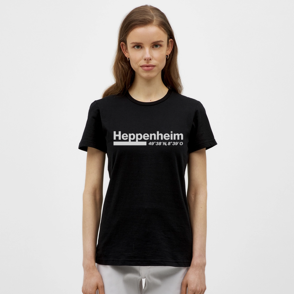 T-Shirt Ladies Heppenheim "Bold GPS White" - Schwarz