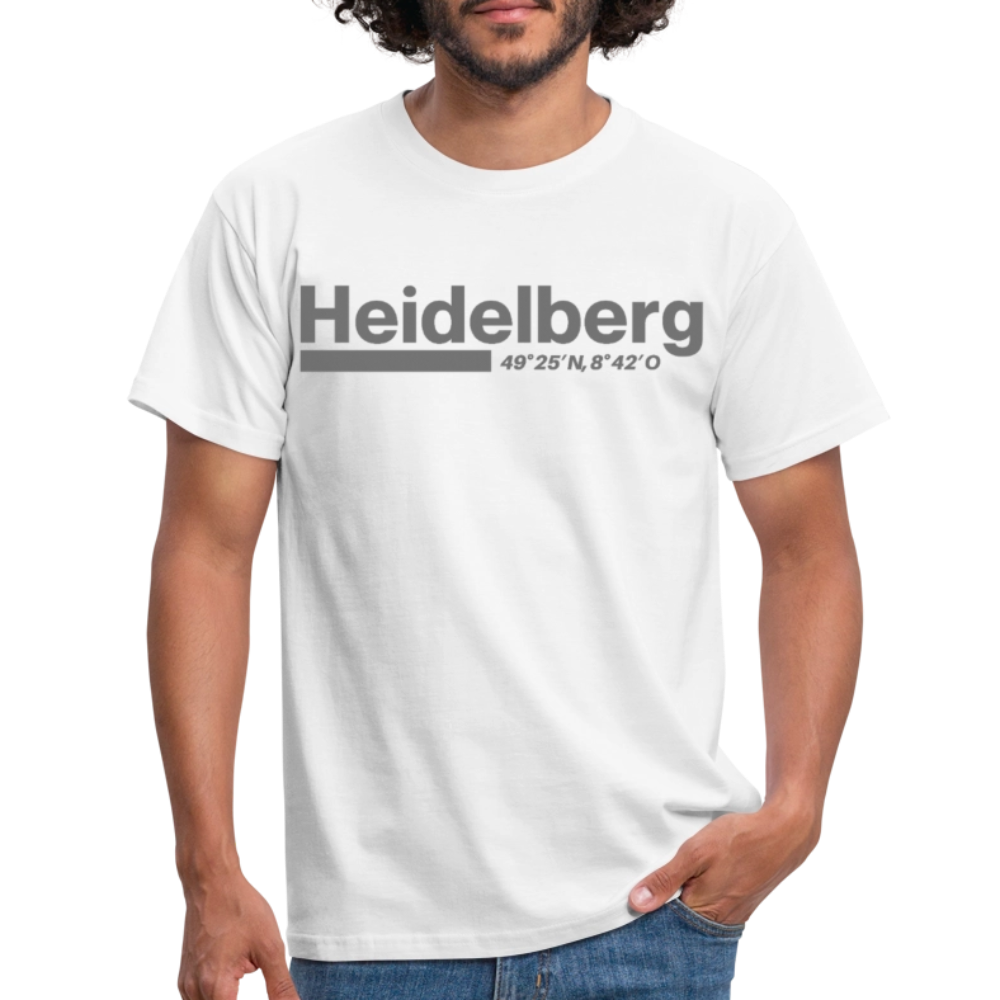 T-Shirt Heidelberg "Bold GPS" - Weiß
