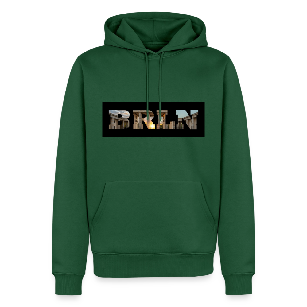 Hoodie Berlin "BRLN Brandenburger Tor" Dark Edition - Flaschengrün