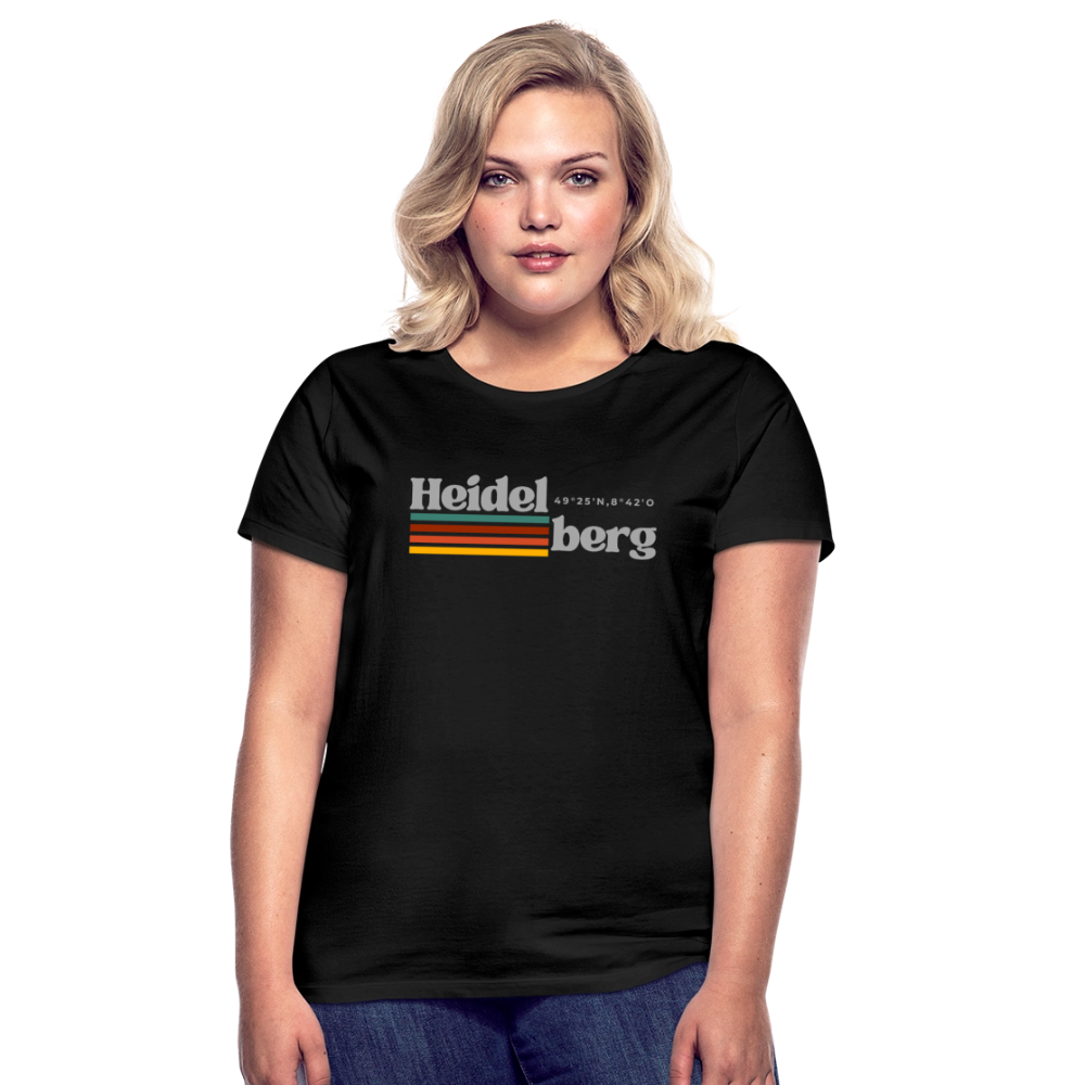 T-Shirt Ladies Heidelberg "Retro" - Schwarz