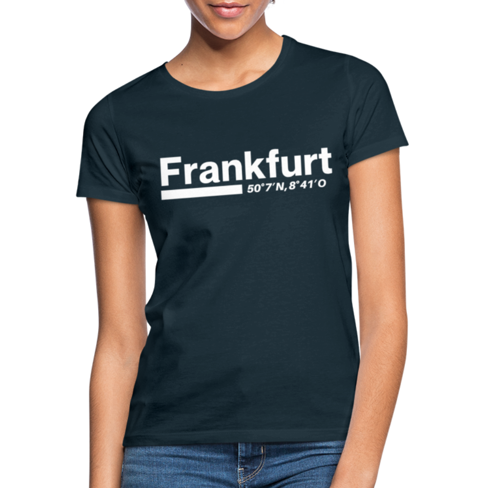 T-Shirt Ladies Frankfurt (Main) "Bold GPS White" - Navy
