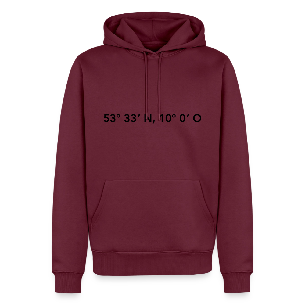 Hoodie Hamburg "GPS" Dark Edition - Burgunderrot