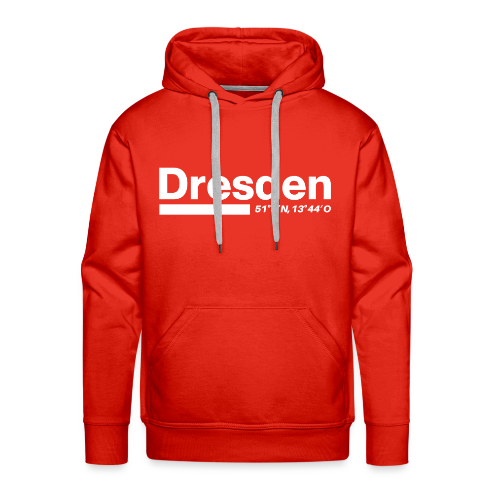 Hoodie Dresden "Bold GPS White" - Rot