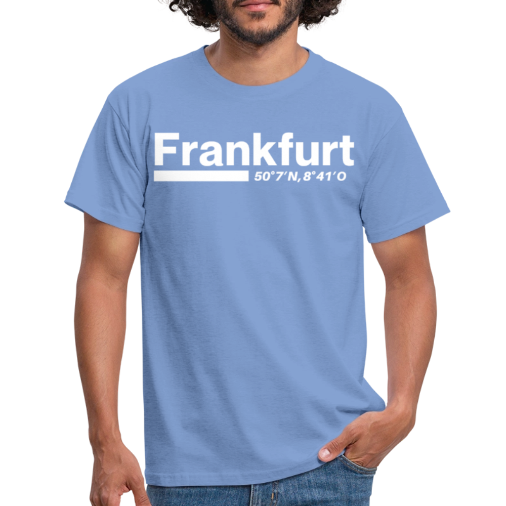 T-Shirt Frankfurt (Main) "Bold GPS White" - carolina blue