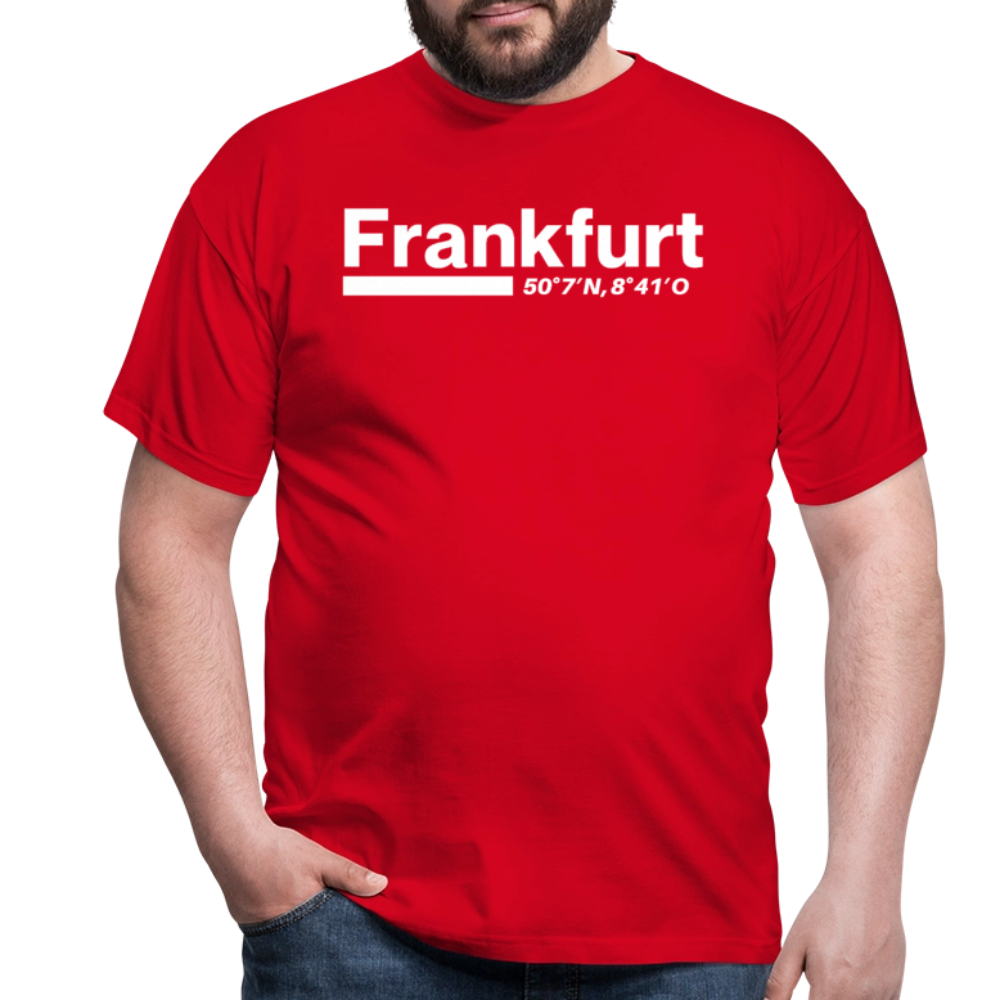 T-Shirt Frankfurt (Main) "Bold GPS White" - Rot