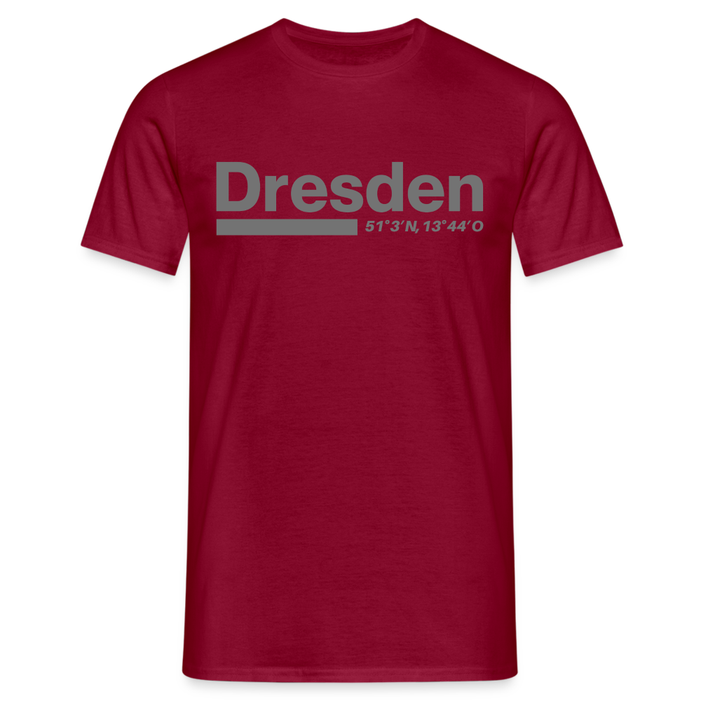 T-Shirt Dresden "Bold GPS" - Ziegelrot