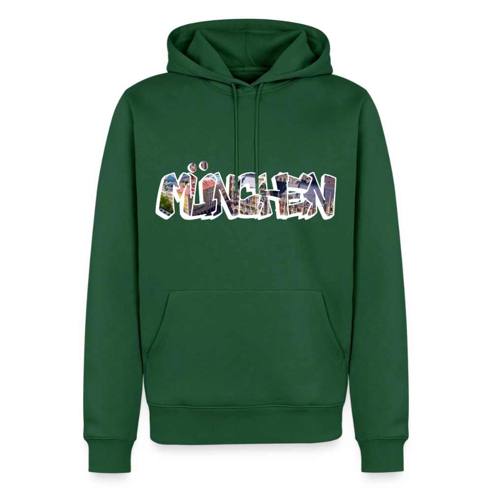 Hoodie München "Graffiti Marienplatz" Bright Edition - Flaschengrün