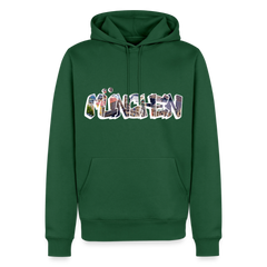 Hoodie München "Graffiti Marienplatz" Bright Edition - Flaschengrün