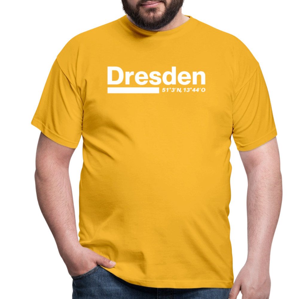 T-Shirt Dresden "Bold GPS White" - Gelb