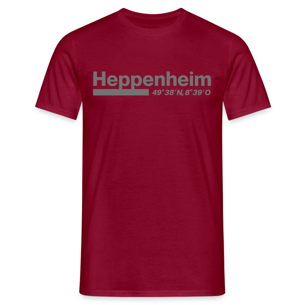 T-Shirt Heppenheim "Bold GPS" - Ziegelrot