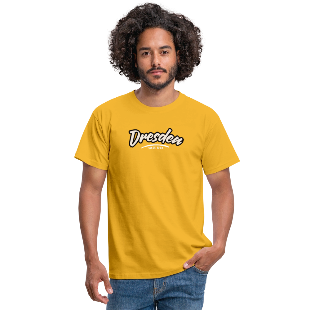 T-Shirt Dresden "Graffiti Tag White" - Gelb