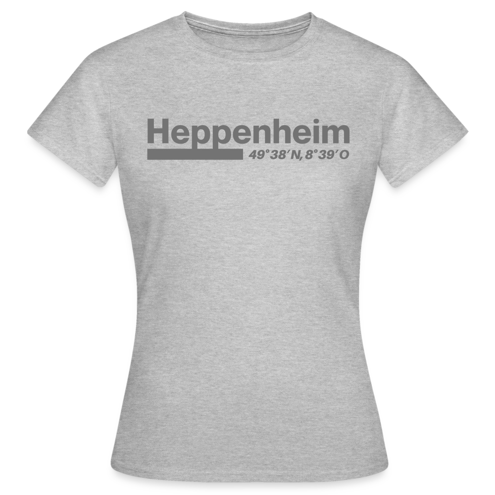 T-Shirt Ladies Heppenheim "Bold GPS" - Grau meliert