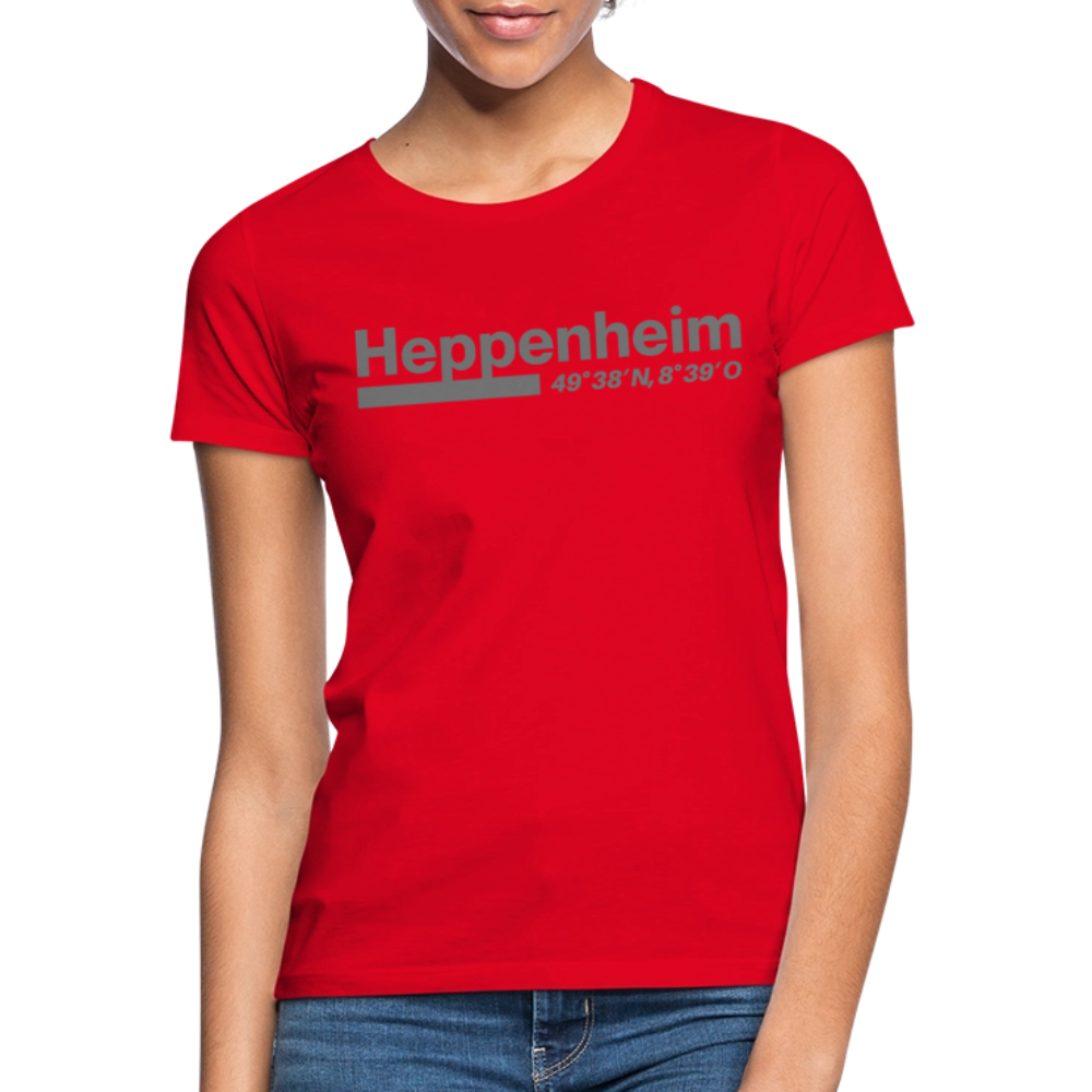 T-Shirt Ladies Heppenheim "Bold GPS" - Rot