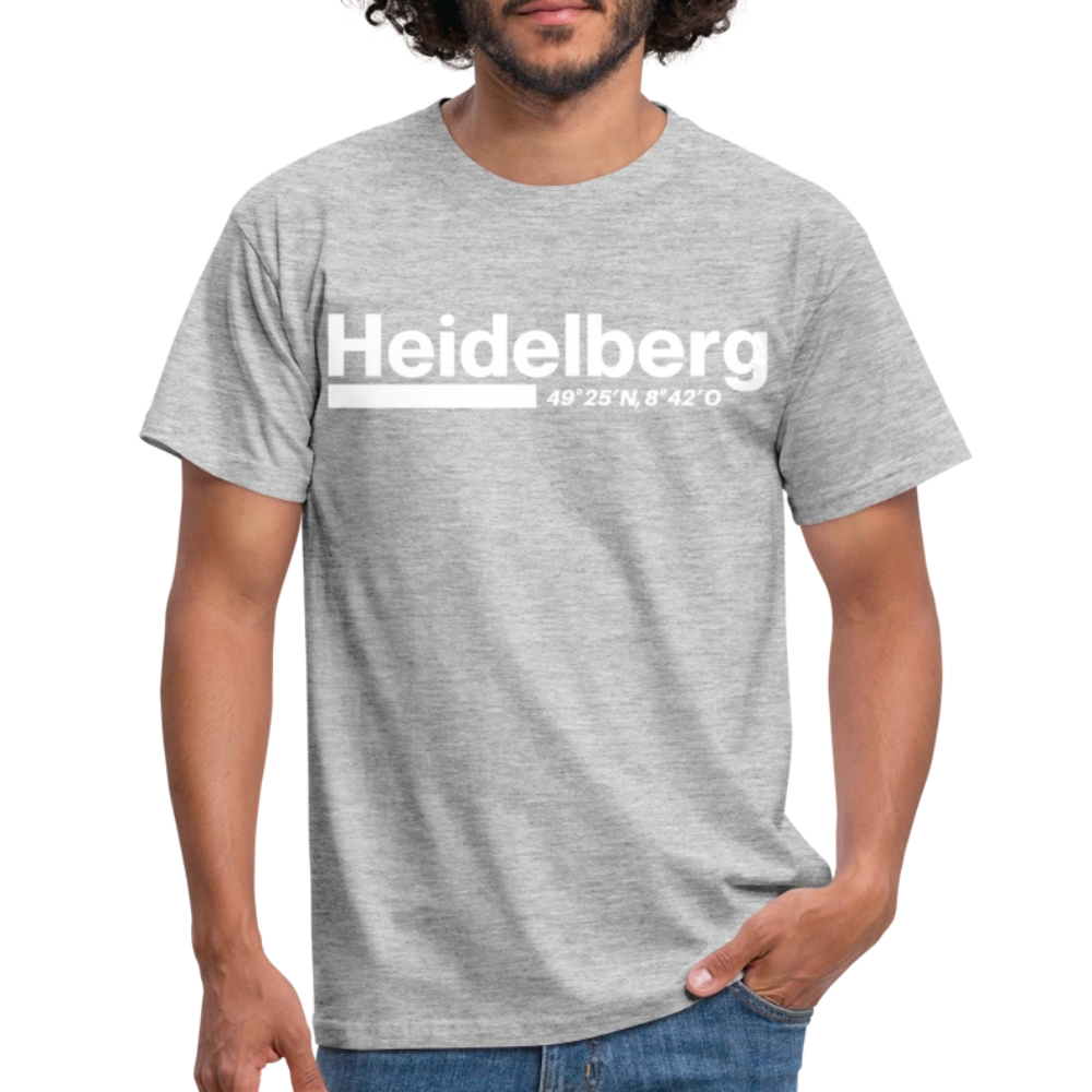 T-Shirt Heidelberg "Bold GPS White" - Grau meliert