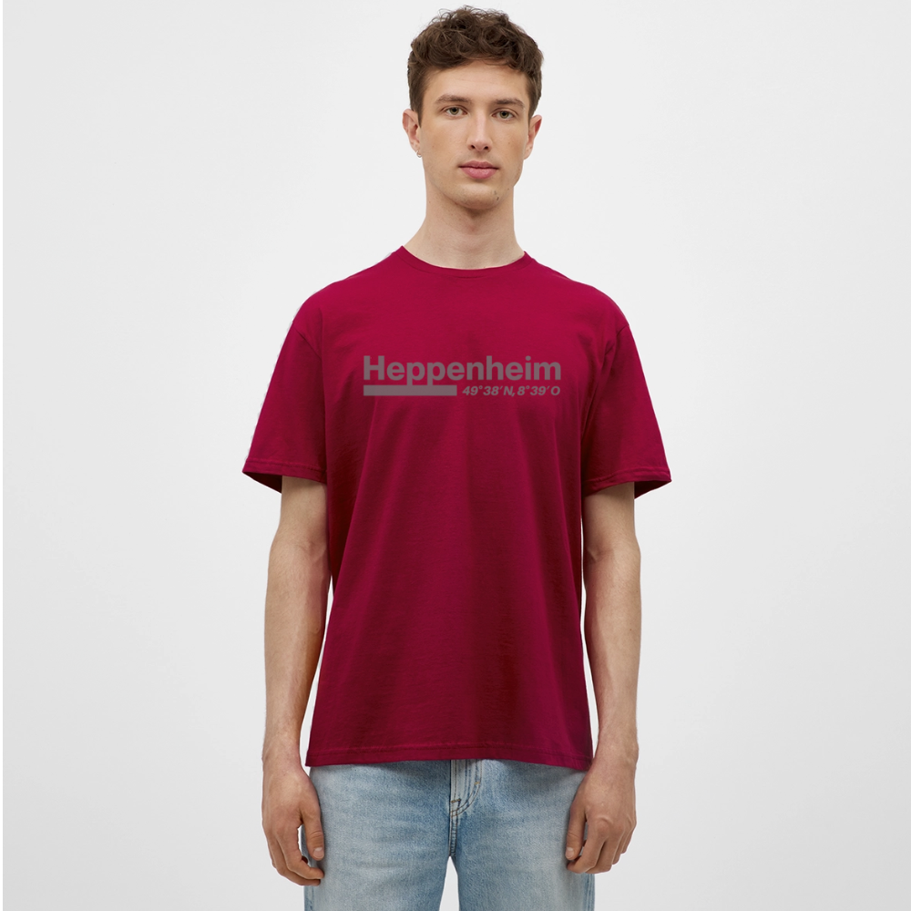 T-Shirt Heppenheim "Bold GPS" - Ziegelrot
