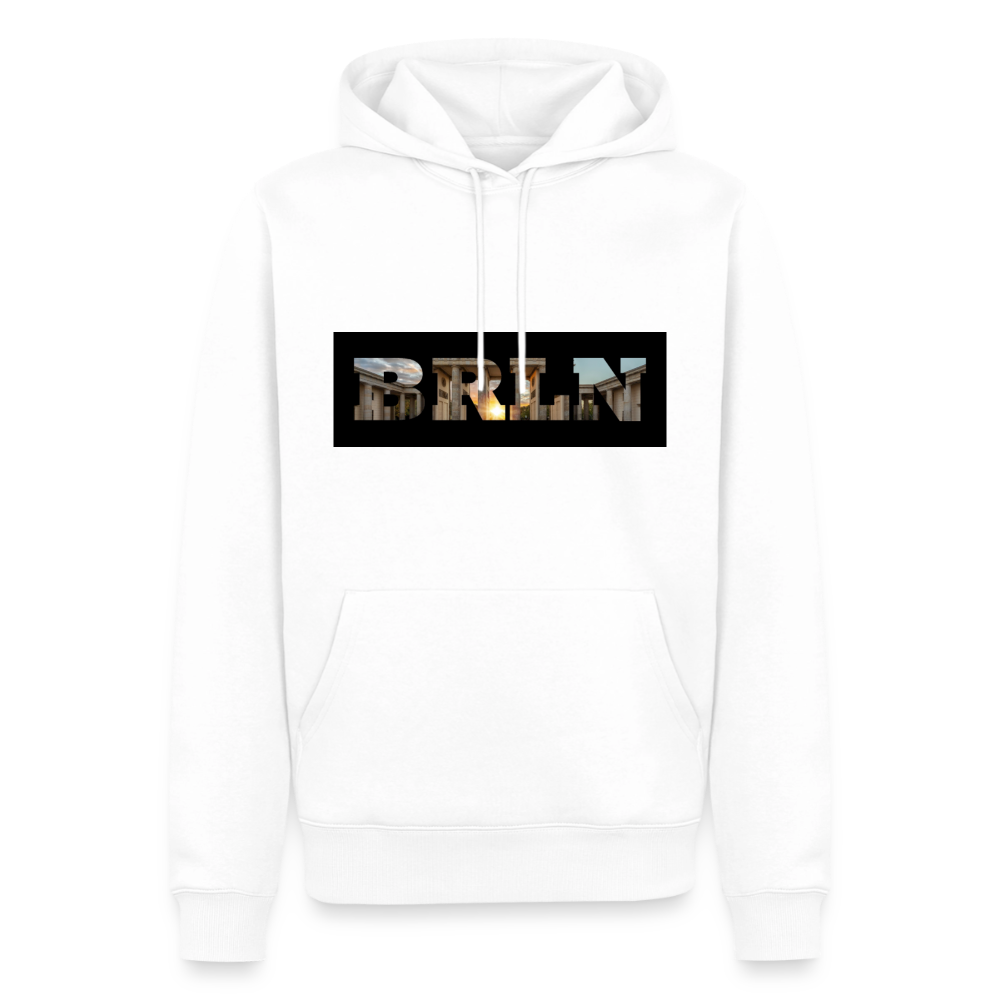 Hoodie Berlin "BRLN Brandenburger Tor" Dark Edition - Weiß