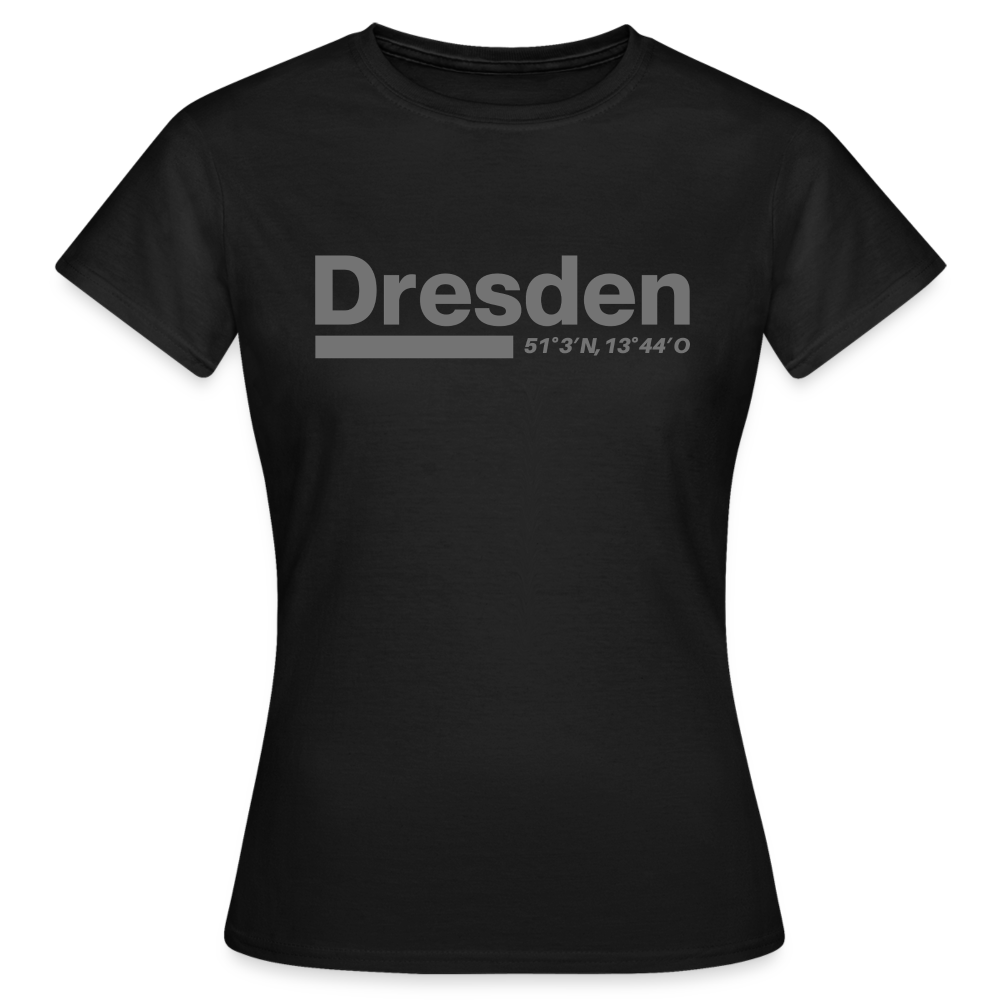 T-Shirt Ladies Dresden "Bold GPS" - Schwarz