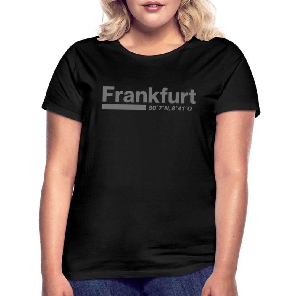 T-Shirt Ladies Frankfurt (Main) "Bold GPS" - Schwarz