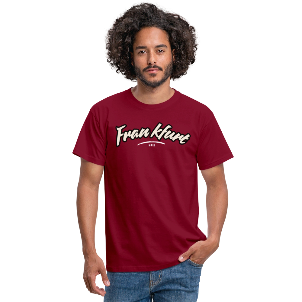 T-Shirt Frankfurt (Main) "Graffiti Tag White" - Ziegelrot