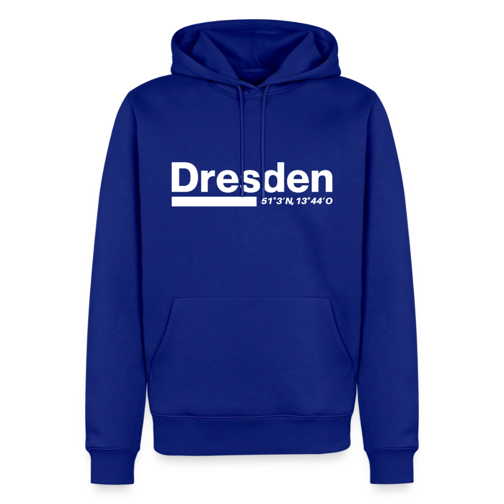 Hoodie Dresden "Bold GPS White" - Royalblau