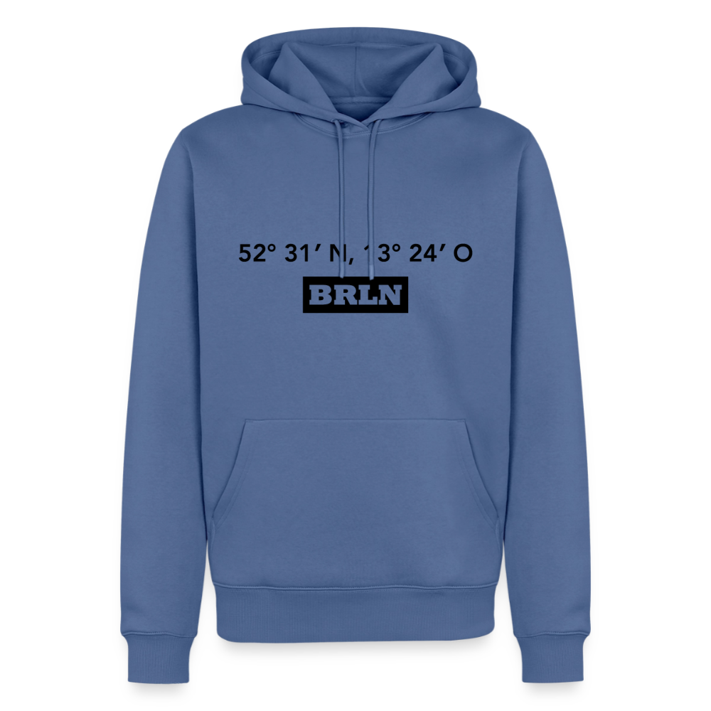 Hoodie Berlin "BRLN GPS" Dark Edition - Taubenblau