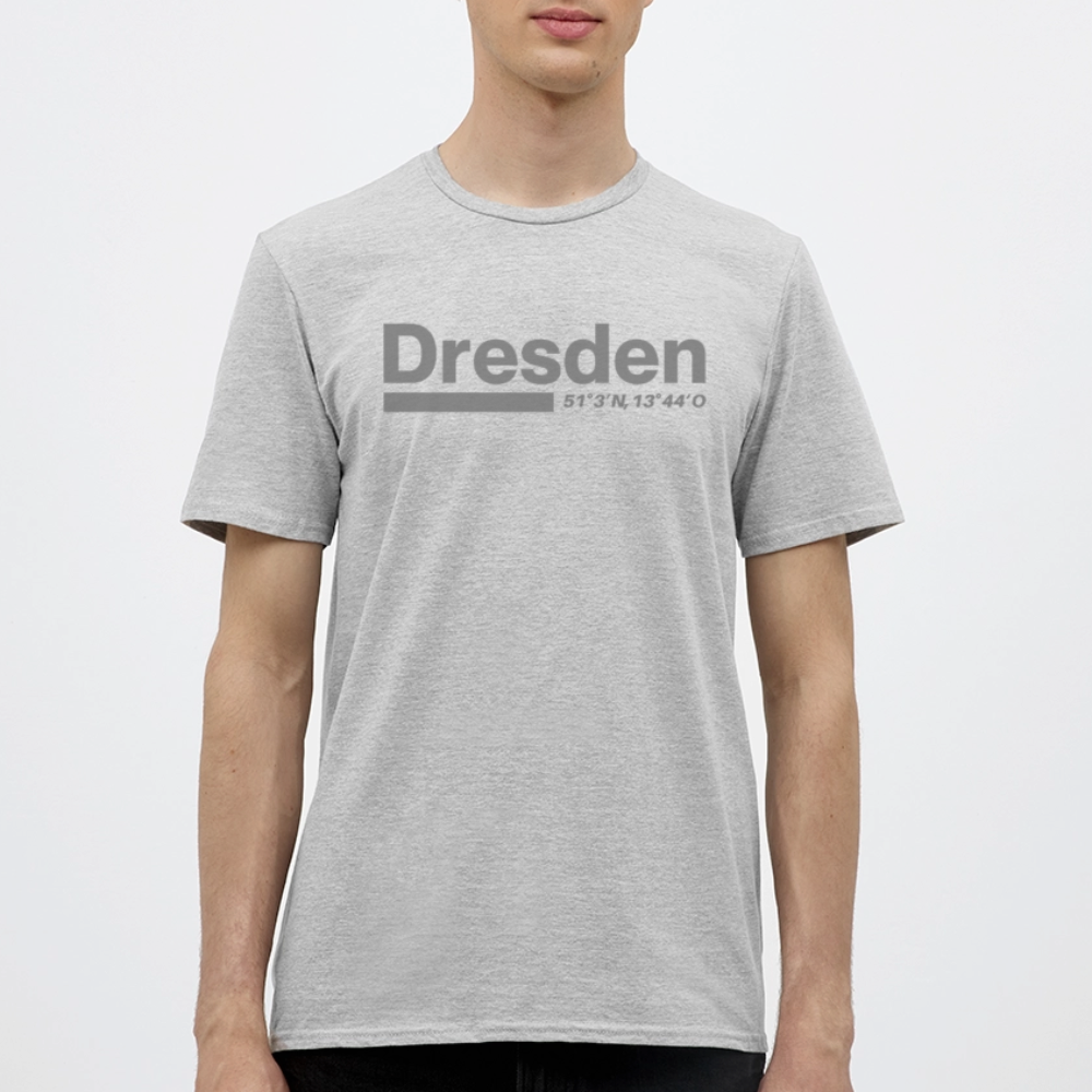 T-Shirt Dresden "Bold GPS" - Grau meliert