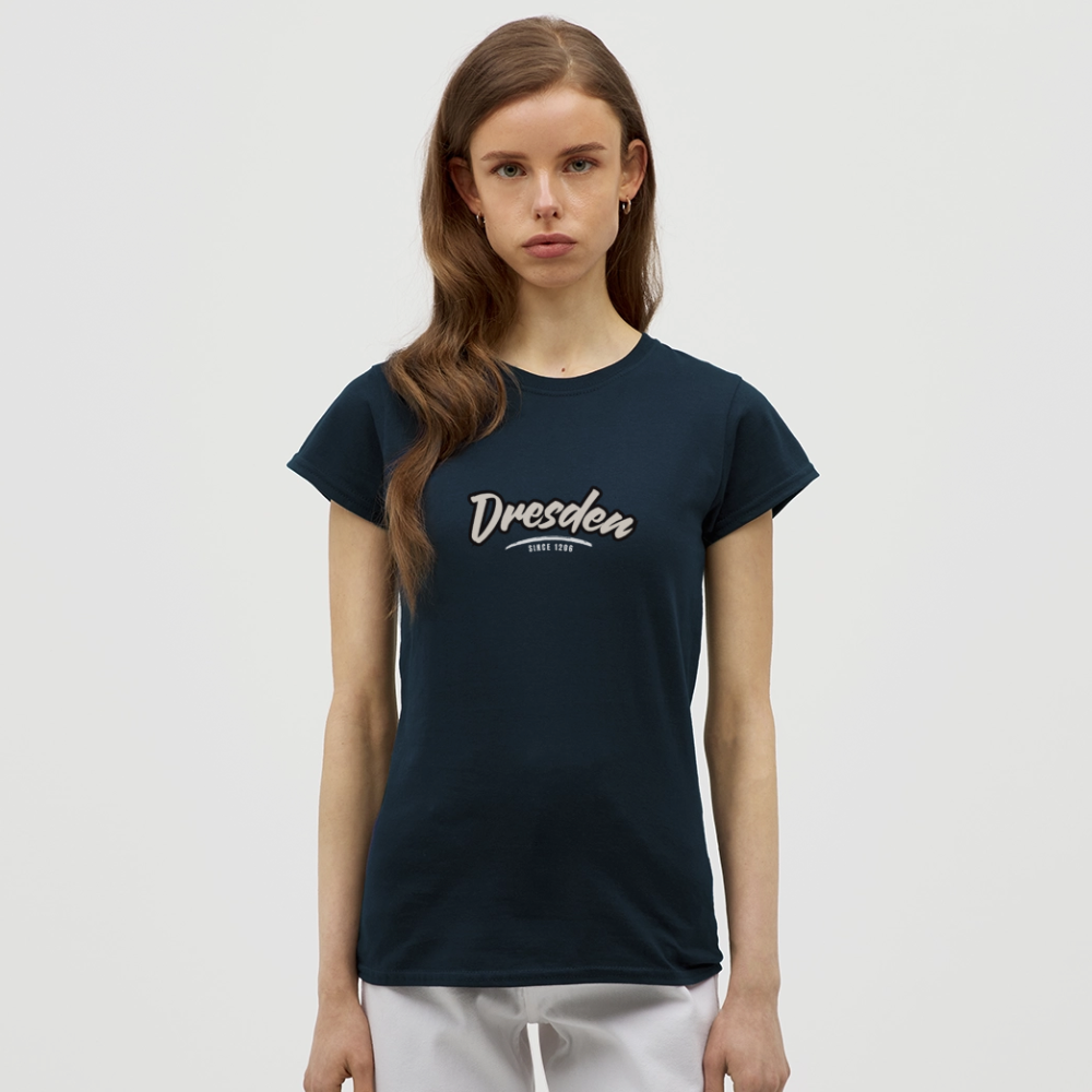 T-Shirt Ladies Dresden "Graffiti Tag White" - Navy