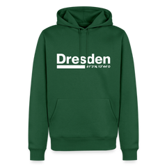 Hoodie Dresden "Bold GPS White" - Flaschengrün