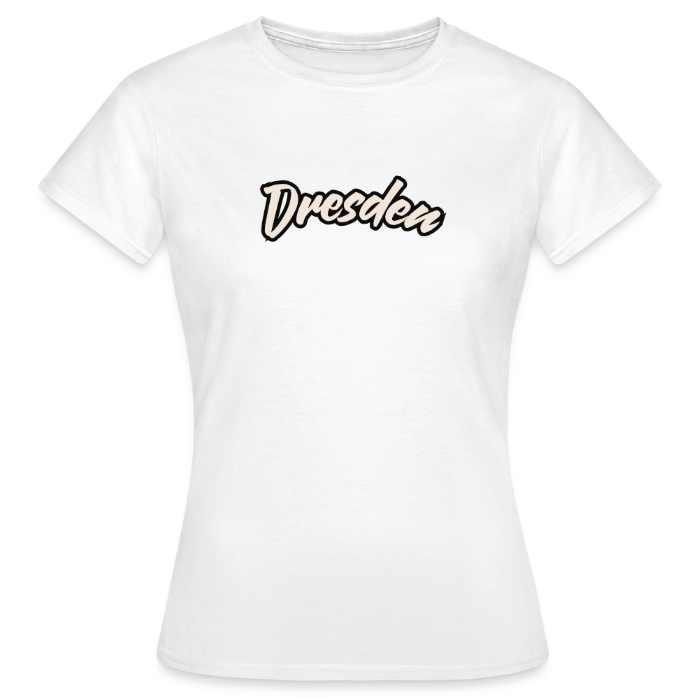 T-Shirt Ladies Dresden "Graffiti Tag White" - Weiß