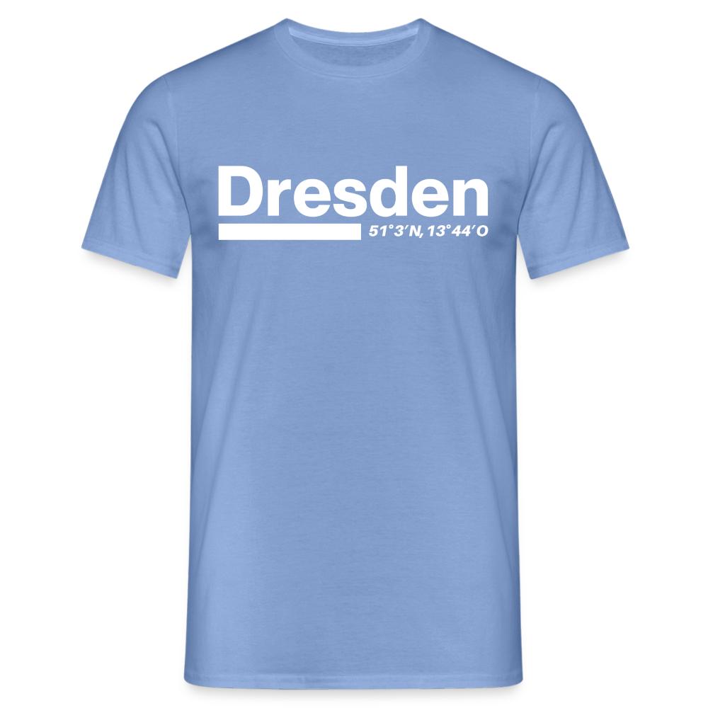 T-Shirt Dresden "Bold GPS White" - carolina blue