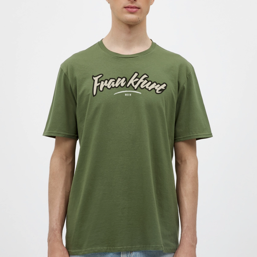 T-Shirt Frankfurt (Main) "Graffiti Tag White" - Militärgrün