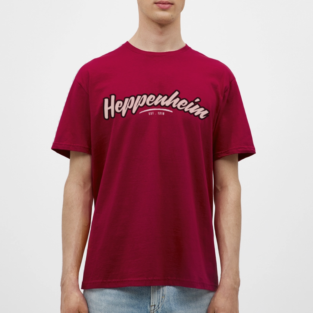 T-Shirt Heppenheim "Graffiti Tag White" - Ziegelrot