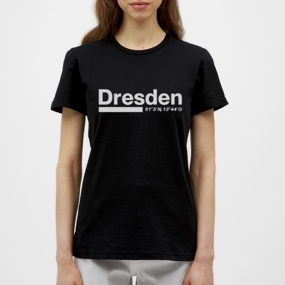 T-Shirt Ladies Dresden "Bold GPS White" - Schwarz