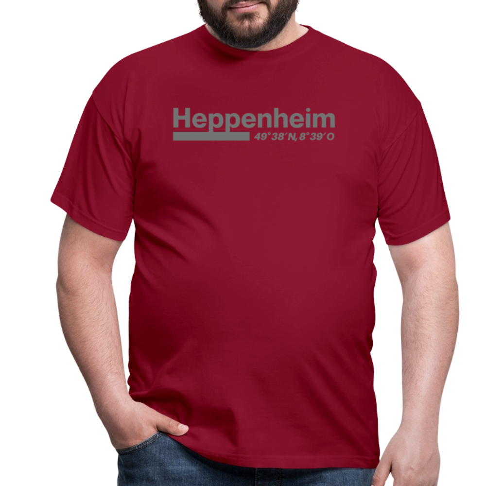 T-Shirt Heppenheim "Bold GPS" - Ziegelrot