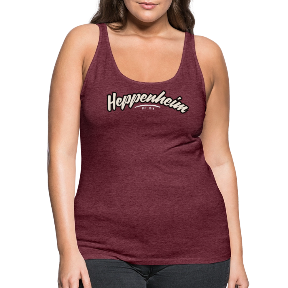 Tanktop Ladies Heppenheim "Graffiti Tag White" - Bordeauxrot meliert