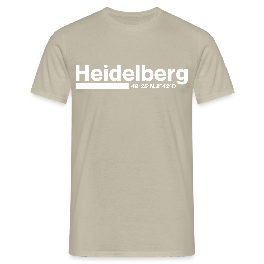 T-Shirt Heidelberg "Bold GPS White" - Sandbeige