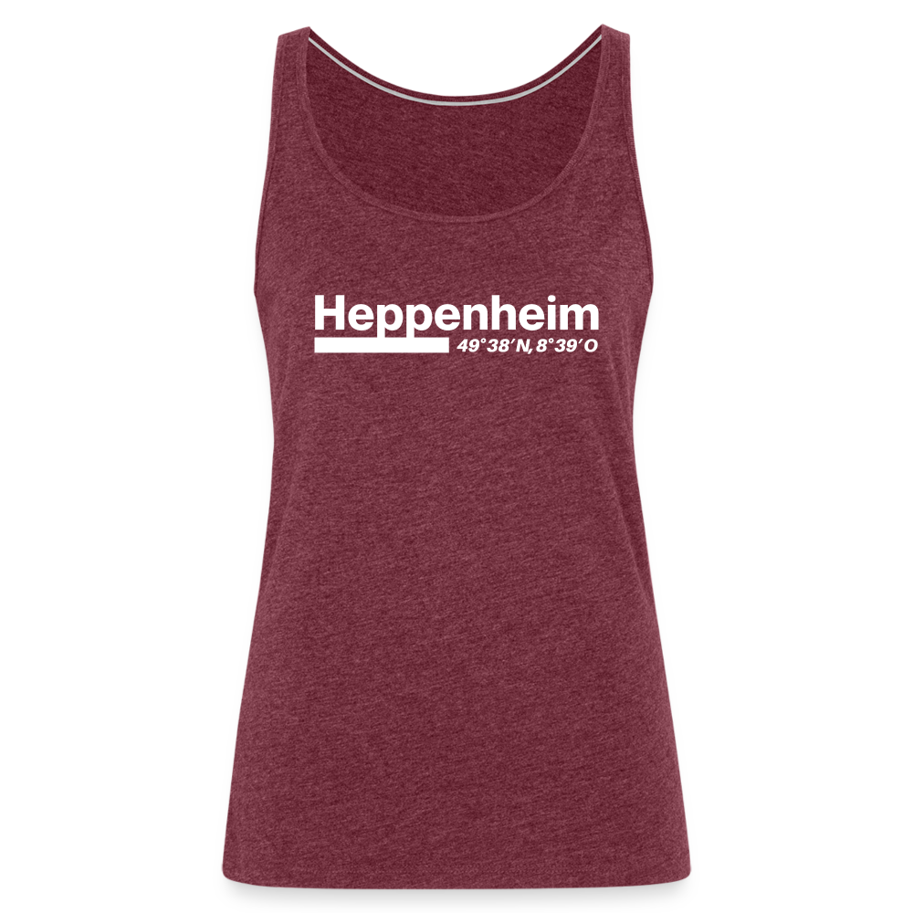Tanktop Ladies Heppenheim "Bold GPS White" - Bordeauxrot meliert