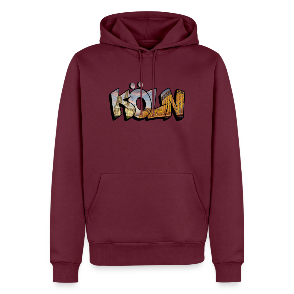 Hoodie Köln "Skyline Sunset" - Burgunderrot