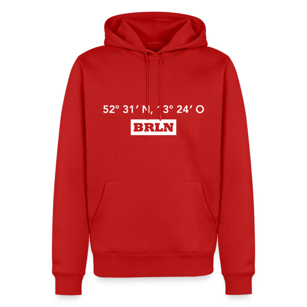 Hoodie Berlin "BRLN GPS" Bright Edition - Rot
