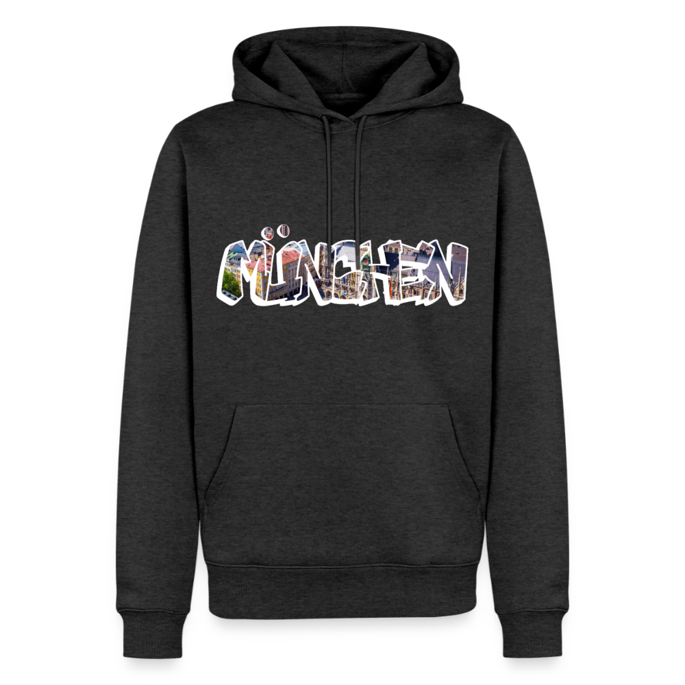 Hoodie München "Graffiti Marienplatz" Bright Edition - Anthrazit meliert