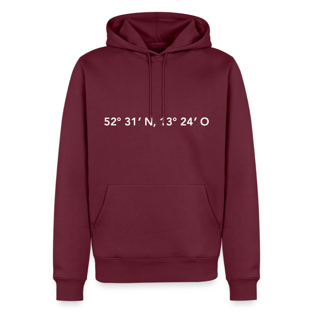 Hoodie Berlin "GPS" Bright Edition - Burgunderrot