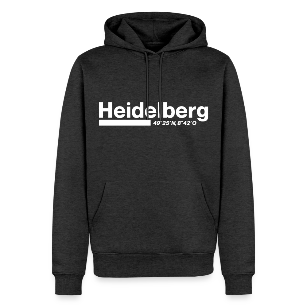 Hoodie Heidelberg "Bold GPS White" - Anthrazit meliert