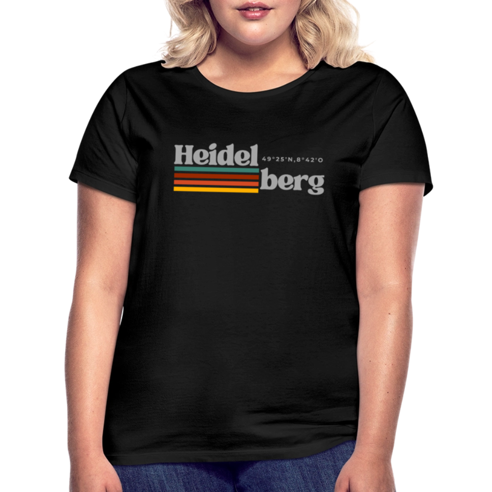 T-Shirt Ladies Heidelberg "Retro" - Schwarz