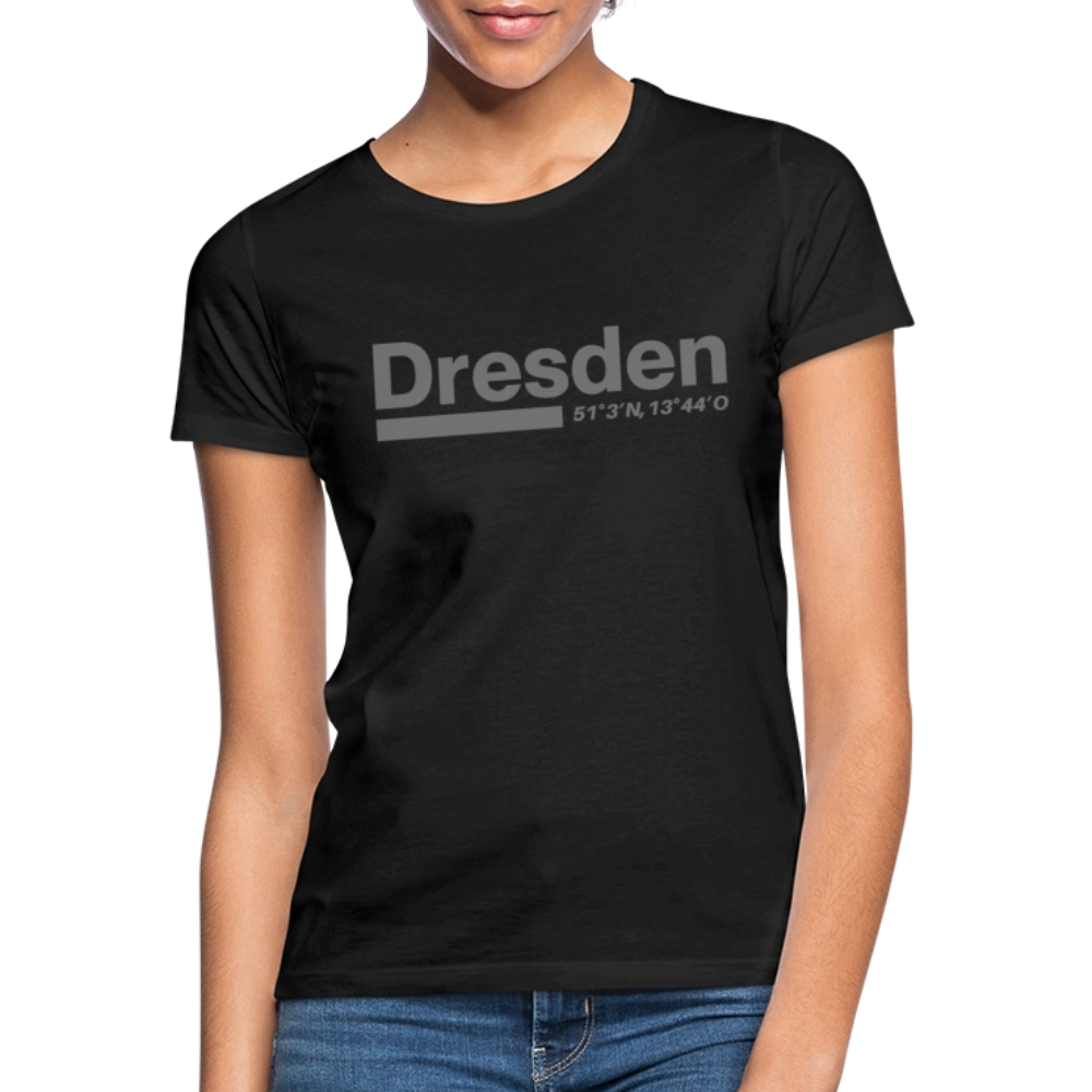 T-Shirt Ladies Dresden "Bold GPS" - Schwarz
